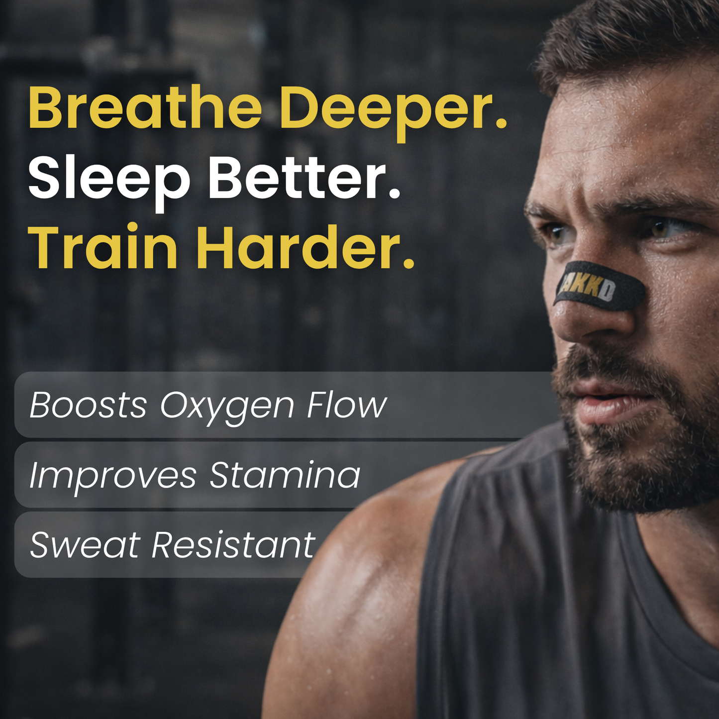 Benefits of the nasal strips in the JAKKD Breathing Bundle: easier breathing during training and quieter breathing at night
